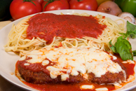 Veal Parmigiana with Spaghetti