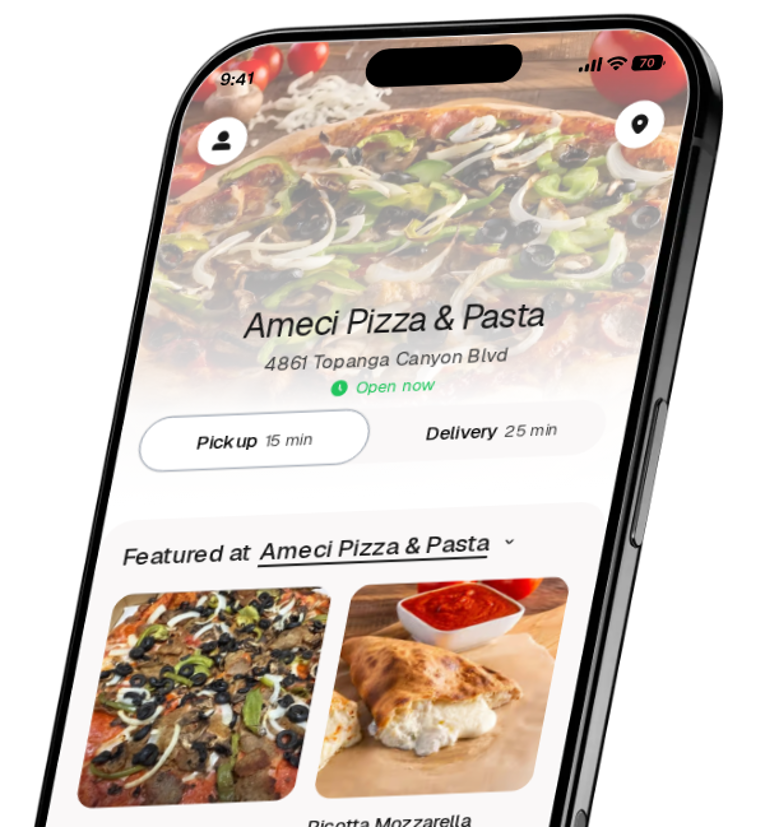 Ameci Pizza & Pasta app preview