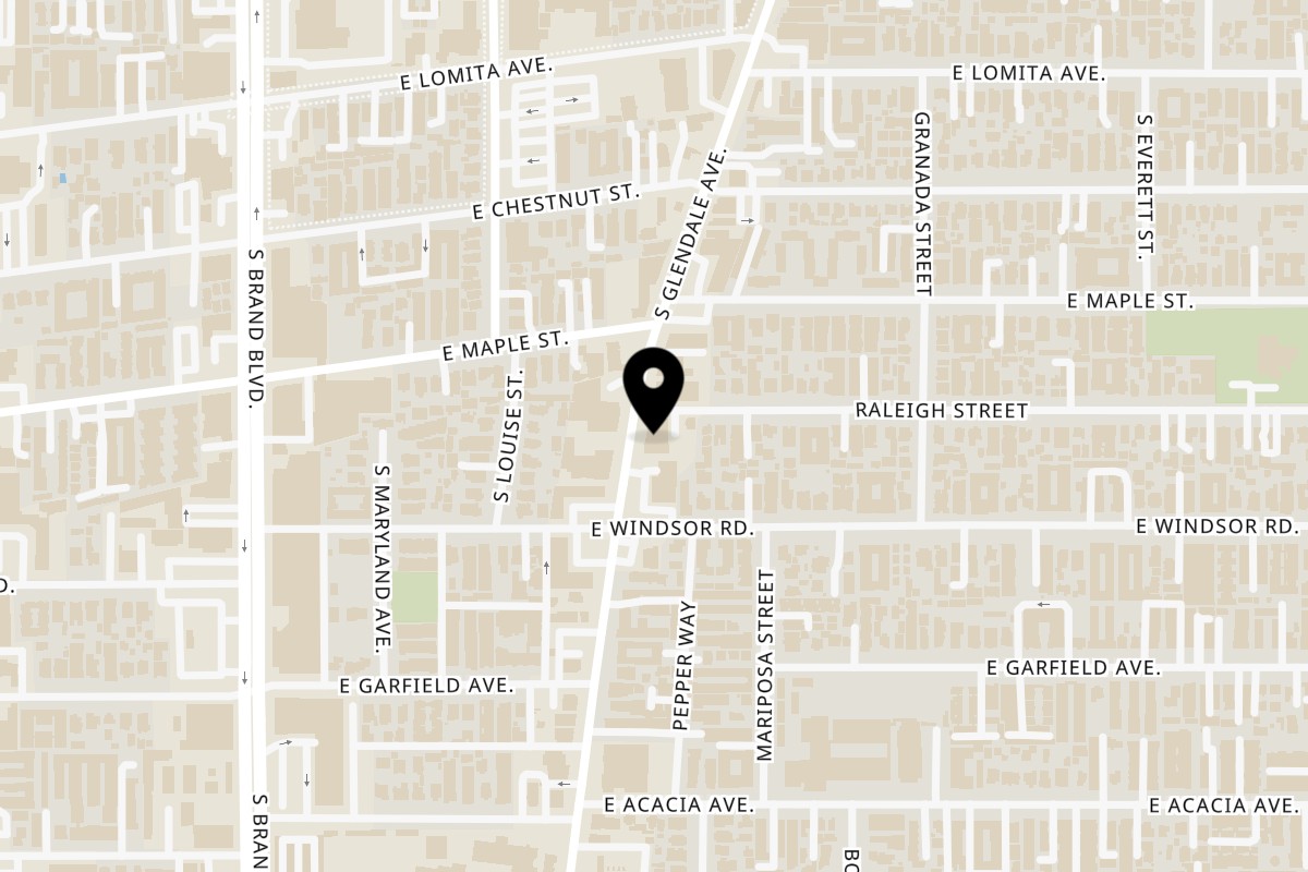 Map showing the location of Ameci Pizza & Pasta Glendale on 728 S Glendale Ave in Glendale