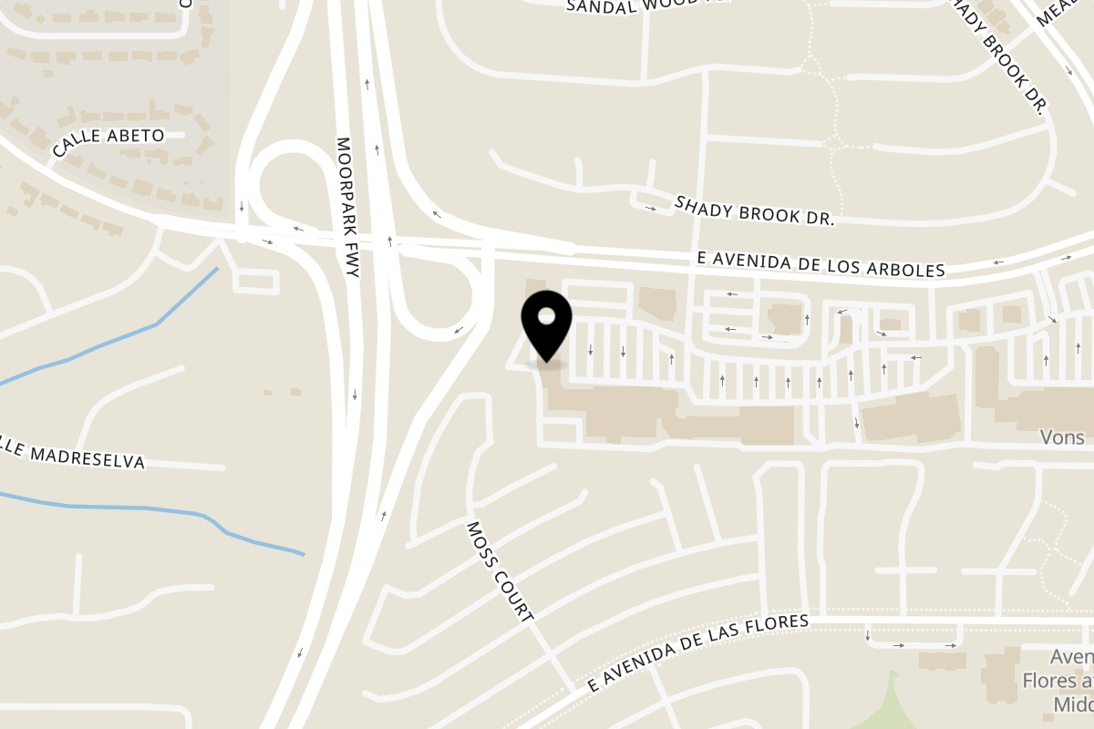 Map showing the location of Ameci Pizza & Pasta Thousand Oaks on 1724 E Avenida De Los Arboles in Thousand Oaks