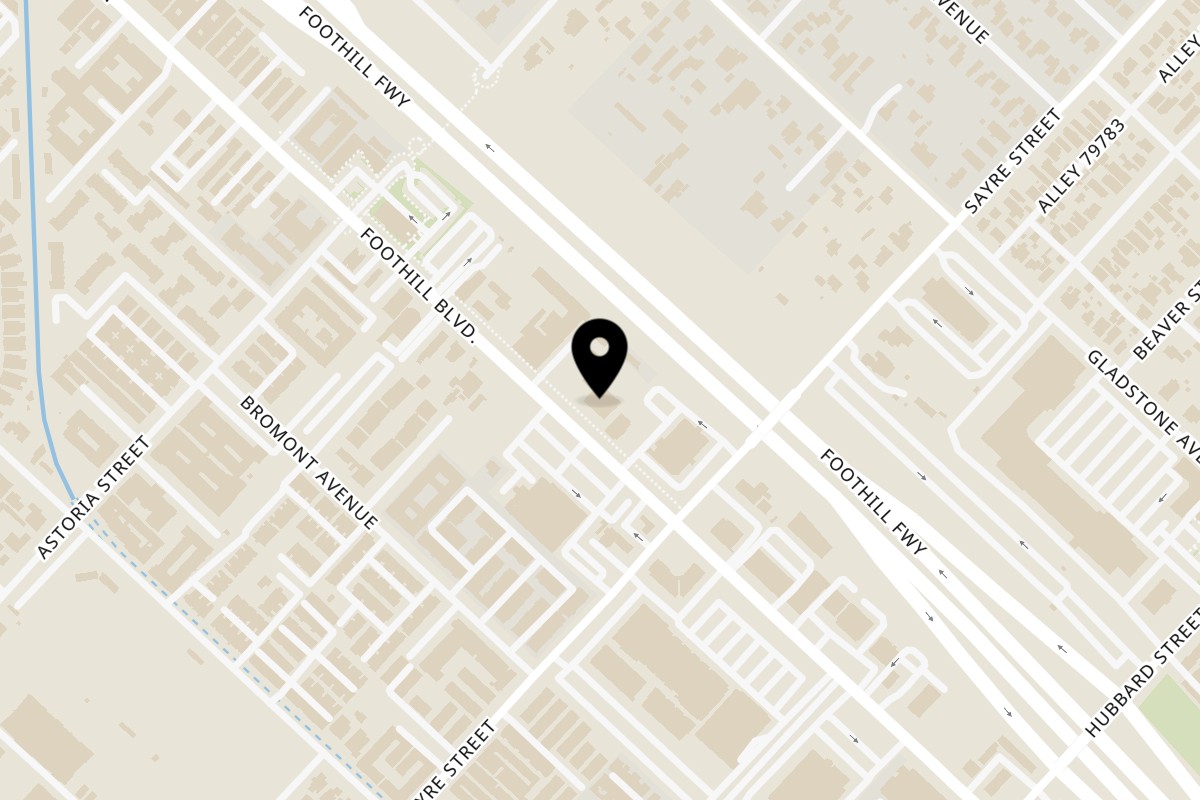 Map showing the location of Ameci Pizza & Pasta Sylmar on 13839 Foothill Blvd in Sylmar
