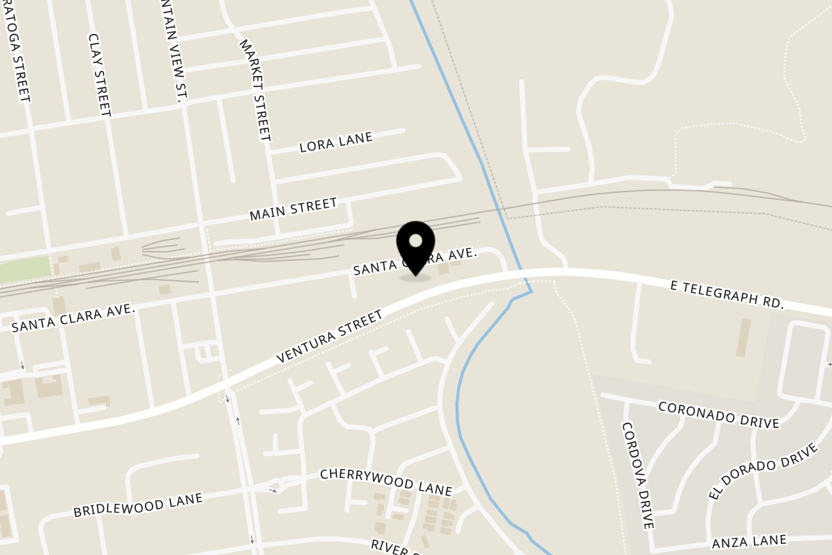 Map showing the location of Ameci Pizza & Pasta Fillmore on 151 Ventura St in Santa Paula