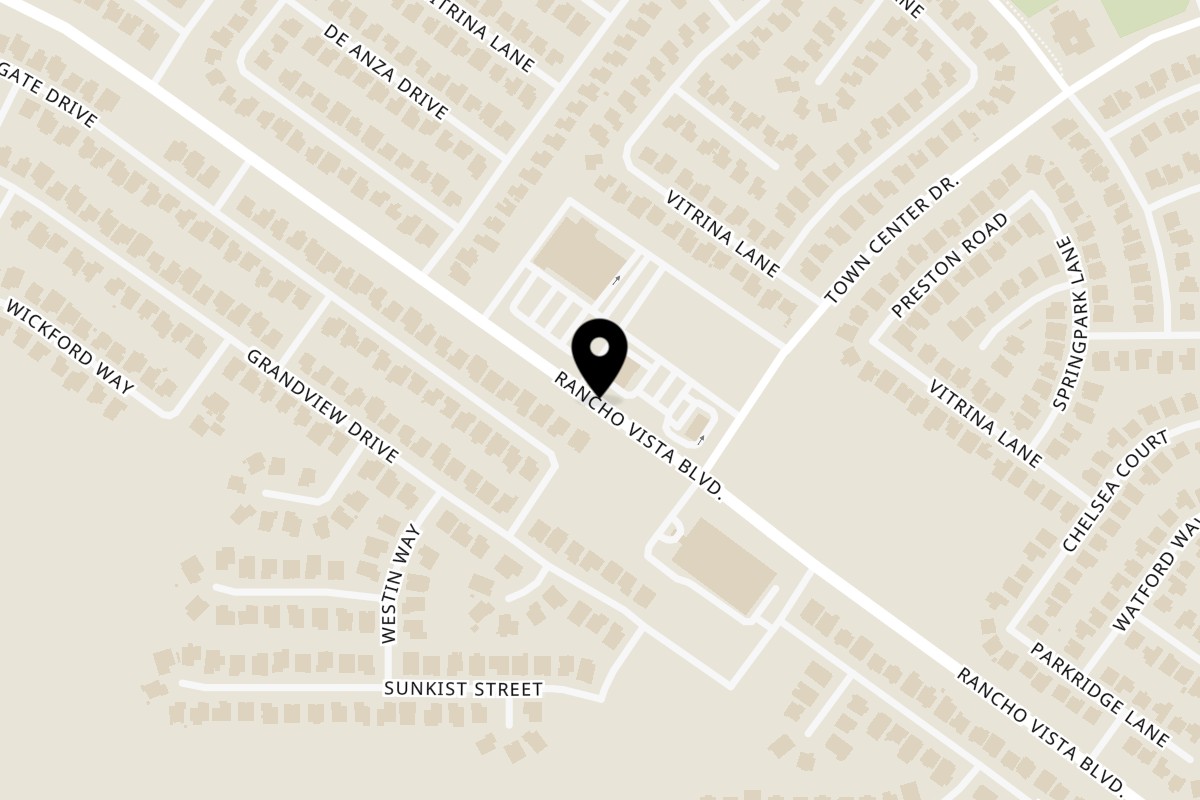 Map showing the location of Ameci Pizza & Pasta Palmdale on 3869 Rancho Vista Blvd in Palmdale